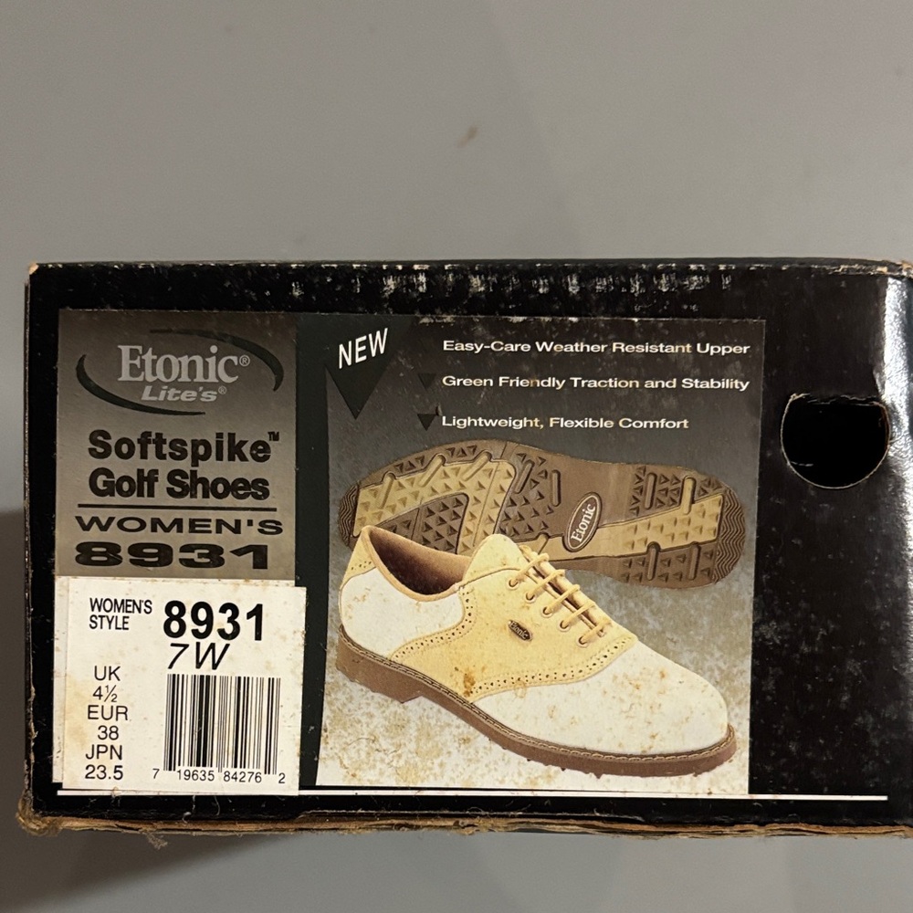 Etonic Women's 7W Softspike Golf Shoes - Cream and Brown